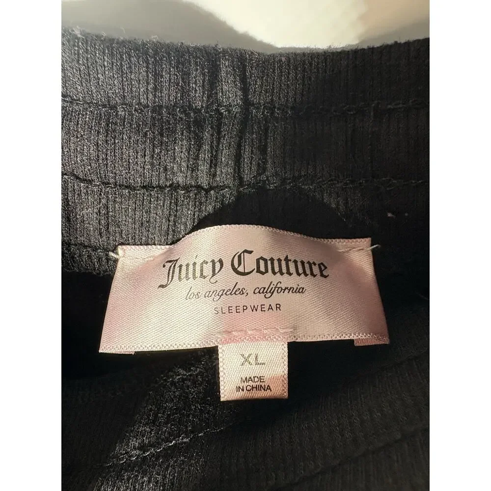Juicy Couture Velour Sleepwear Pants Women’s Size XL Black